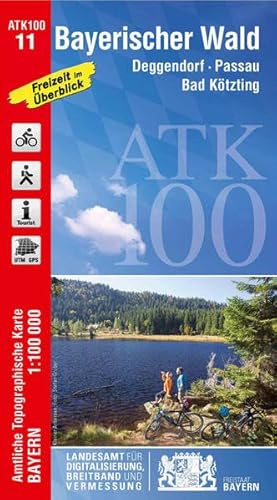 ATK100-11 Bayerischer Wald (Amtliche Topographische Karte 1:100000): Deggendorf, Passau, Bad Kötzting, Viechtach, Neumarkt b.Hl.Blut, Lamer Winkel, ... Topographische Karte 1:100000 Bayern)