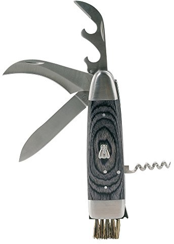 LAGUIOLE - Couteau à champignons - acier inoxydable, pois pakka - gris - Coffret cadeau - Pour une découpe franche et nette muni d'une brosse en poil de sanglier