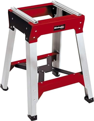 Original Einhell saw underframe E-Stand (underframe for mitre saws, X-bracing for stable standing, height-adjustable foot, rugged steel construction)