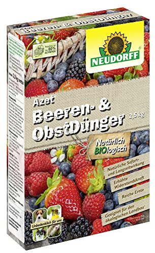 Neudorff Azet Berry & Fruit Fertiliser - Organic Fertiliser for More Taste and Rich Harvest of Berries and Fruit with Natural Instant & Long-Term Effect, 2.5 kg, Colourful