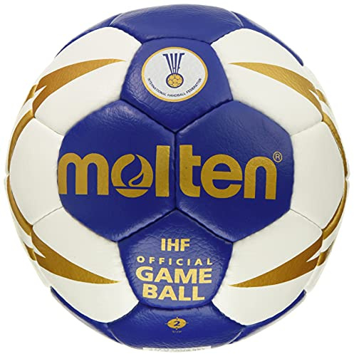 Molten Unisex's Handball Training Ball Gr. 2, Blue/White/Gold, 2
