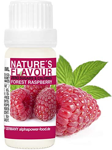 ALPHAPOWER FOOD Aromas alimentarios por repostería y bebidas I 10ml Vegano, Frambuesa 100% naturales con Sabor Premium I saborizante sin azucar - Flavdrops, Flavor Drops liquida
