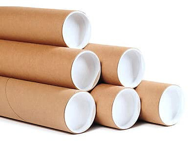 realpack® Versandrolle Karton mit Kunststoff Endkappen – 7,6 cm line-size: 330 mm A3 braun