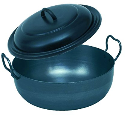 Helmensdorfer Dampfnudeltopf Rohrnudelpfanne gebläute Ausführung Ø 28,5 cm inkl. Deckel