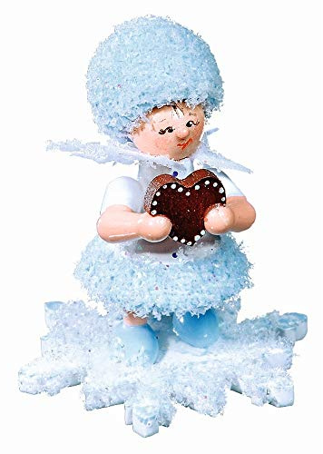 Drechslerei Kuhnert Schneeflöckchen mit Lebkuchenherz- 5 cm