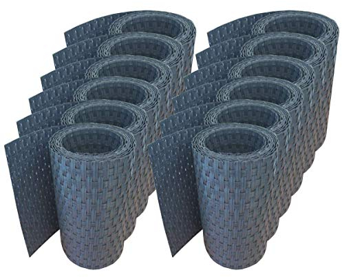 Bandes pare-vue en rotin workingHOUSE - Brise-vue pour clôture avec panneaux double fil - 19 x 250 cm 12 x Hellgrau