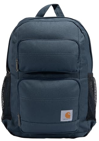 Carhartt Unisex 27L Einzelfach-Rucksack, strapazierfähiger Rucksack mit Laptopfach und Duravax abriebfestem Boden, Marineblau, Medium