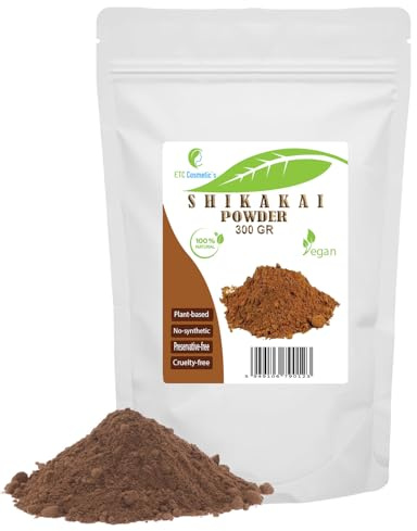 SHIKAKAI POLVO - 100/200/300 Gr - Buenas habilidades de limpieza del cabello | Adecuado para todo tipo de cabello y piel grasa, piel problemática | 100% puro y natural (300 Gr)