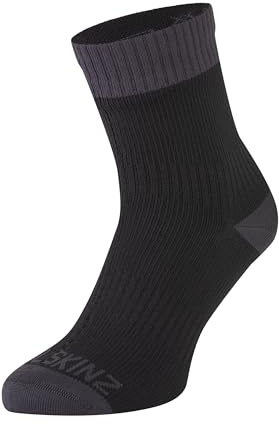Sealskinz calcetín Impermeable hasta el Tobillo para el Clima cálido – Negro/Gris, XL Unisex para Adultos