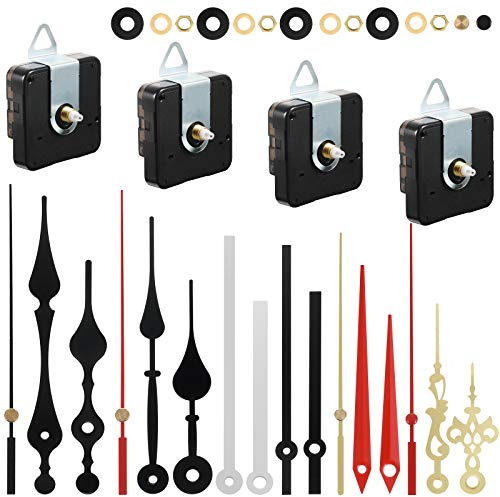 4 Stücke Quarz DIY Wanduhr Uhrwerk Mechanismus Batteriebetriebener Uhrmotor Kit mit 6 Zeigern (13 mm)