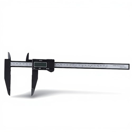 ASHATA Digitaler Messschieber, 150 mm / 300 mm (6 / 12) Messschieber Zoll- und Millimeter-Umrechnungsmessgerät Elektronischer Mikrometer-Messschieber mit großem LCD-Bildschirm(300 mm)