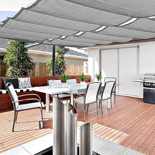 AOTNZ Tenda da Sole A Vela, Sostituzione Pergola Baldacchino D'onda, Retrattile Far Scorrere Il Filo Copertura per Patio, Permeabile Traspirante Tessuto per All'aperto Giardino Legna Pergola Deck