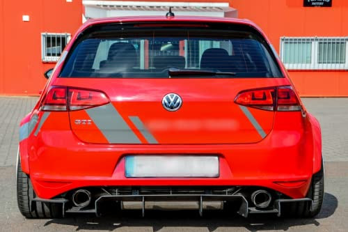 Performance HINTER BUMPER Diffusor Addon mit Rippen/Flossen für Golf 7 GTI 2013-2017