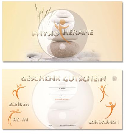 GESCHENKGUTSCHEINcom - 10 Blanko Geschenkgutscheine - Formular mit Vordruck für Physio Physiotherapien Firmen Dienstleister Kunden MA9221-10