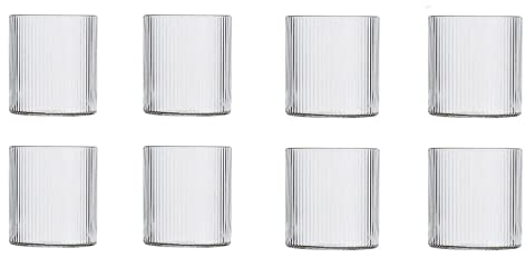 Transparent Beer Mug Japanese Juice Mug Whiskey Glass Wine Glass Ripple Coffee Mug Drink Mug Glass Mug Heat-Resistant Tea Cup,8 PCS,300ml