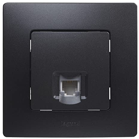 Legrand 396493 Presa telefonica RJ11 della gamma Niloé monoblock, meccanismo completo, colore nero
