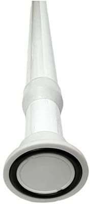 GLOBALCORPORATION Bastone a pressione Binario per tende doccia vasca Asta in alluminio bianco e argento da interno bastone per tendaggi tenda su misura moderni scorrimento movimento (75-135cmBIANCO)