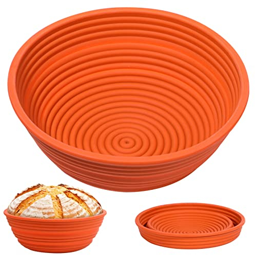webake Gärkörbchen Rund für Brot Silicone 23 cm Höhe 9 cm Garkorb Brot Gärkörbe zum Brotbacken Bread Basket für alle Brotsorten