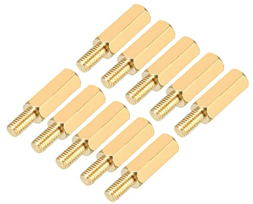 YOKIVE 70Stk Messing Sechseck Gewinde Abstandshalter Sechskant M3 12+6mm | Abstandshalter, mit Weiblich und Stecker Gewinde, Befestigung Hauptplatine Ideal für Elektronikindustrie