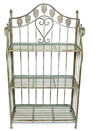 3-lagiger Pflanzenständer aus Eisen, Blumenständer, Topflappen, Vintage-Blumenständer aus Gusseisen, mehrschichtiger, faltbarer Blumenständer, for Hausgarten, Terrasse, Balkon, drinnen und draußen
