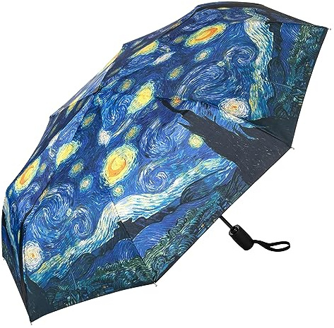 VON LILIENFELD Ombrello tascabile Vincent van Gogh Stella Notte Arte Antivento Accensione Automatica Stabile Leggero Compatto, multicolore, L50/D100