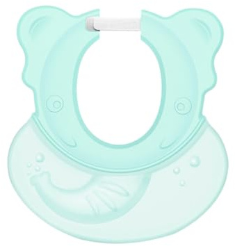 Amosfun Duschhaube für Junge Mädchen und Kleinkinder mit Verstellbarem Ohrenschutz aus Wasserabweisendem Material für Sicheren Halt Beim Baden und Haarewaschen Hellgrün
