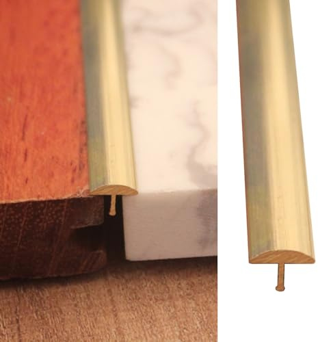 Övergångsprofil Trä Till Kakel Golv Övergångslist Mässing, T Gjuta Tröskellister/Mattkantbeklädnad Bar, Golvsöm Täcke/Spaltförbindningslist, Skärbar (Color : Wide-8mm (0.31))