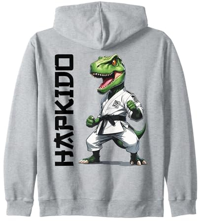 T-Rex Hapkido Dinosaur Fighter Zip Hoodie
