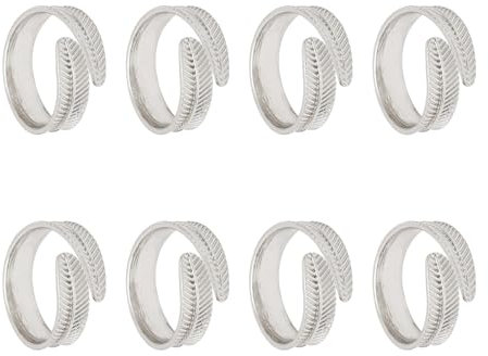 8Pcs Elegant Leaf Napkin Rings Holder Add Beauty Alloy Napkin Rings Holder Wedding Banquet Metallic Leaf for Table Decorations