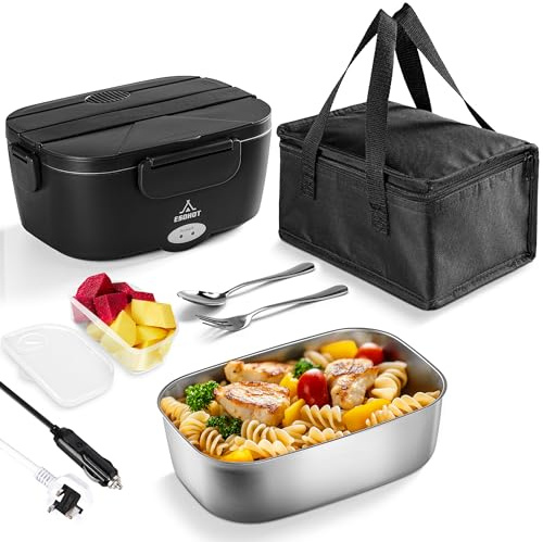 ESOHOT Lunch Box elettrico 80 W Riscaldato Lunchbox per adulti 1.5L 12V 24V 110V Lunch Box elettrico Riscaldatore alimentare per auto/camion/ufficio