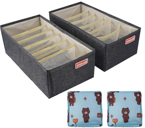 Zythrem 2 Pezzi Organizer Cassetti Organizer Armadio Divisori per Cassetti per Biancheria Intima Mutandine+2 Pezzi Borsa Porta Tovaglioli Sanitari Borsa per Riporre Assorbenti