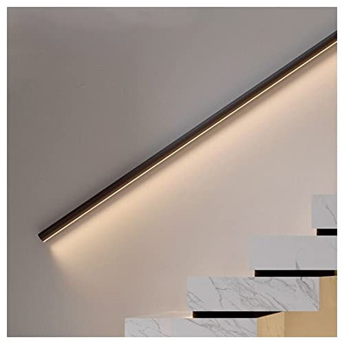 Kit de main courante à LED en aluminium - Système de balustrade à câble lumineux pour extérieur et intérieur - Pour la sécurité et le style - Noir - 1,5 m
