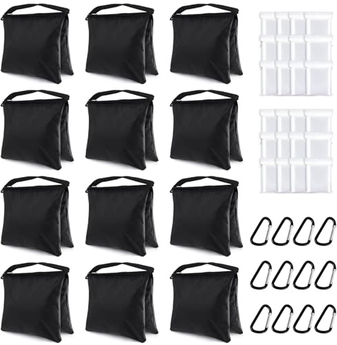 ABCCANOPY Foto-Sandsack für Videoständer, robuste Gewichtstaschen für leichtes Stativ, Campingstuhl, 12 Packungen (schwarz)