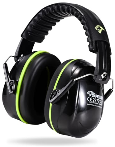 SAFEYEAR Casque Anti Bruit Adulte, Noir Protection Auditive 31db Femme & Homme, Casque Anti-bruit Pour Tir Sportif, Sommeil, Chantier Btp, Concert, Avion, Festival BK