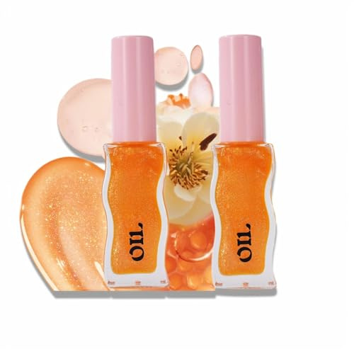 Honey Infused Hydrating Lip Oil, Nourishing Lip Moisturizer, Hydrating Lip Lightening Honey Lip Oil, Shiny Transparent Lip Gloss Plumping, for Dry Lips (02#)