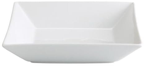 Lot de 24 assiettes creuses carrées LEA, plat à soupe pâtes desserts en porcelaine blanche - Longueur 20 x largeur 20 x x hauteur 4 cm