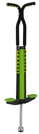 Relaxdays Salterello per Bambini, Pogo Stick, Bastone Salta-Salta, Max.60 kg, Impugnatura Imbottita, Acciaio Inox, Verde