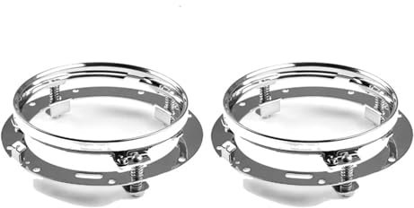 Phare 2 Pièces 7 Phare pour Lampe Tout-Terrain LED Ronde Support Phare Phares Véhicule pour Mazda pour Miata pour Miata pour MX-5 pour RX-7 Feux Avant(2PCS Chrome Bracket)