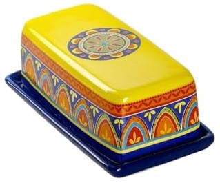 Lizhuzhuzs28 Beurrier Beurrier avec Couvercle en céramique et Motif Unique for la Cuisine Boîte à Fromage