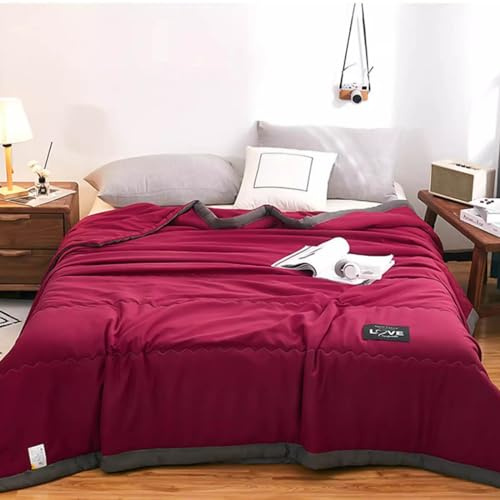 VgguDoe Kiihldecken zum Schlafen,Leichte Sommerdecke,kühldecke Bett,kühldecke Sommer für Zuhause und Reise,Cooling,Dünne,Decke mit Frischegefühl für Besseren Schlaf (rot, 170 * 200)