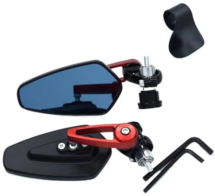 SHSUBF Motorrad Lenkerendenspiegel Universal Motorrad Bar End Rückspiegel 22mm 7/8 Für YZF R125 R15 R25 R 125 15 25 Für Mt-07 Mt-09 MT-09 FZ07 Rückspiegel