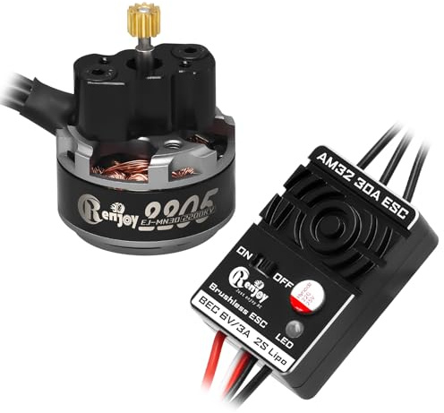 2205 2200KV Brushless Outrunner Motor with Mount and 30A Brushless ESC Electric Speed Controller for TRX4M 1/18 Remote Control Crawler Upgrade