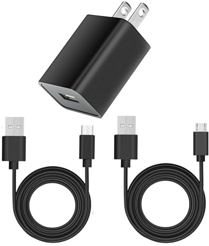 5V 2A Charger with Micro USB and Type C Port Power Cord, Compatible with 5 Volt Android Cell Phone, Kindle Paperwhite, Fire TV Stick, Tablet, TV Remote Control Power Adapter etc.