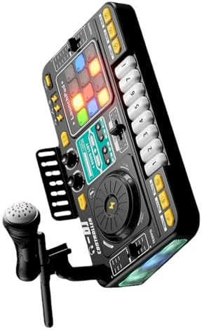 YUGSHNKFC Máquina Profesional para Niños con Efectos De Sonido Incorporados Y Funciones De Grabación Mezclador De DJ De Diseño Recargable Educativo