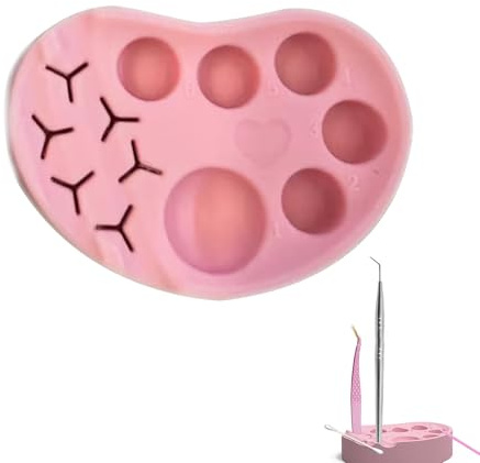 Plateau de palette de maquillage – Plateau multifonction réutilisable, palette cosmétique en silicone, récipient de levage de cils, de mélange, outil de beauté professionnel | Soins de la peau