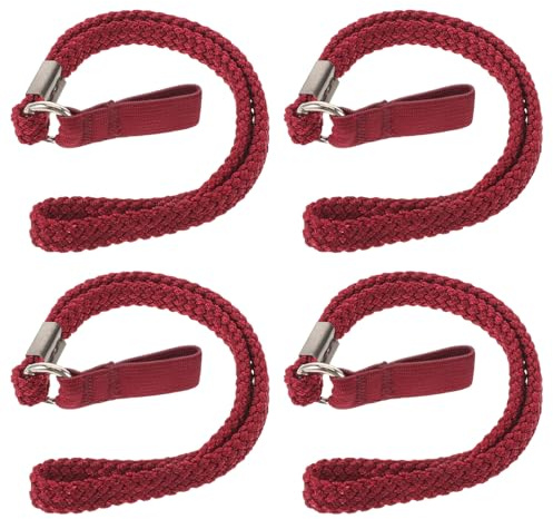 Veemoon Lot de 4 Dragonnes pour Canne Rouge Foncé, Cordons de Poignet Universels pour Bâtons de Marche et Randonnée, Accessoires Légers et Résistants Adaptés aux Promenades