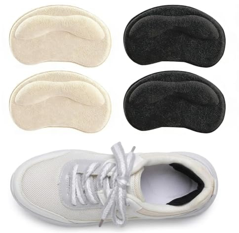 Heel Cushion Pads,Heel Grips,Heel Grips for Ladies Shoes,Pack of 4 | heel pads for Running Shoes etc.Ensure That They Stay Safe in Various Activities Such as Shopping etc(Black and Skin)