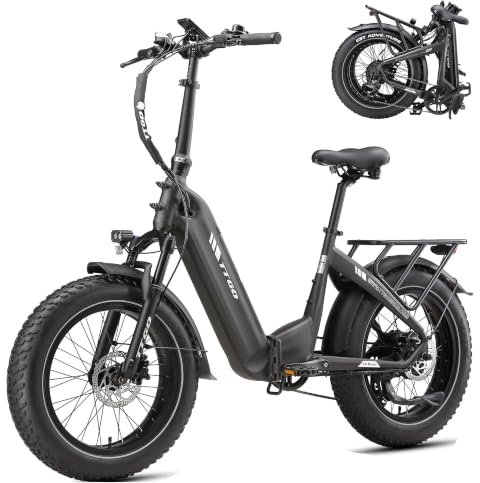 ttgo E-Bike Klapprad für Damen Herren, All-Terrain Elektrofahrrad mit 70 Nm Motor 48V 18Ah Akku, 20 x 4,0 Zoll Fat-Reifen,140 km Reichweite, 7-Gang, Drehmomentsensor, F6 Boost
