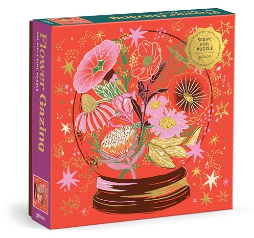 Galison - Flower Gazing 500 Pc Puzzle with Foil for Adults