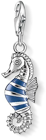 Thomas Sabo pendentif Charm hippocampe Charm hippocampe Argent Sterling 925, Émaillé Bleu